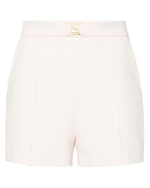 Elisabetta Franchi White Tailored Mini Shorts