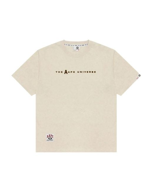 Aape By A Bathing Ape Natural Logo Graphic T-Shirt for men