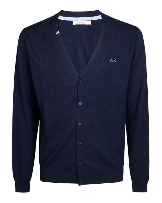 Cardigan Con Scollo A V di Sun 68 in Blue da Uomo