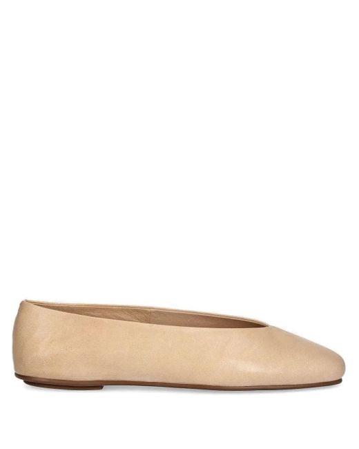 Jeffrey Campbell Leren Ballerina's Met Vierkante Neus in het Natural