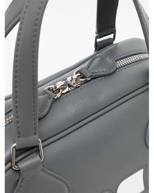 Courreges Gray Reedition Leather Tote Bag