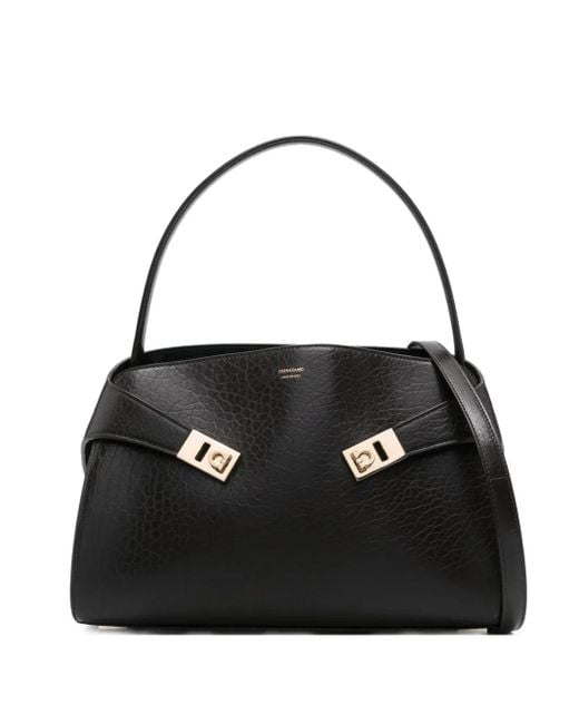 Ferragamo Medium Hug Shoulder Bag Black