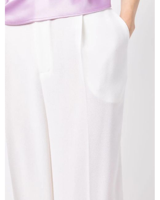 Anouki White Wool Wide-Leg Trousers