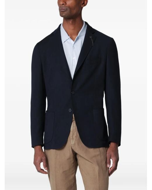 Santaniello Blue Single-Breasted Blazer for men