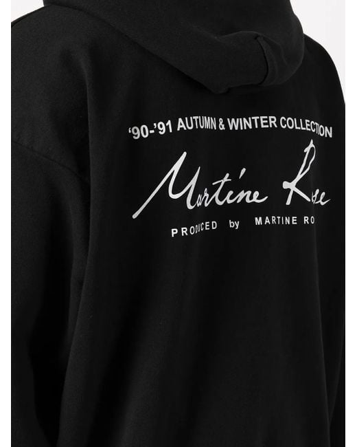 Martine Rose Black Logo-Print Oversized Hoodie