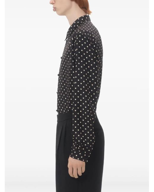Valentino Garavani Black Plusdepois-Print Silk Shirt for men