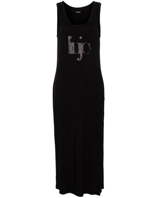 Liu Jo Black Glittery-logo Jersey Dress