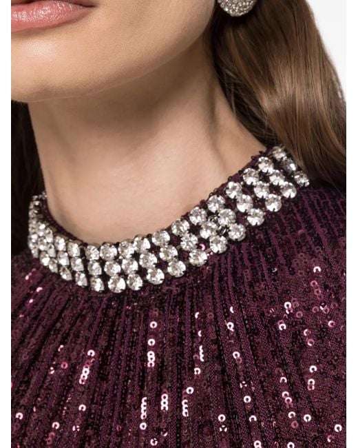 Vestido largo con lentejuelas Nissa de color Purple