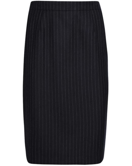 Saint Laurent Zijden Rok Met Krijtstreep in het Black