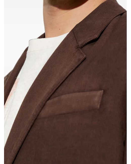 DIESEL Brown J-Creed-Aecb Notched-Lapel Single-Breasted Blazer for men