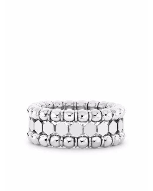 Pragnell White 18Kt Bohemia Three-Row Ring