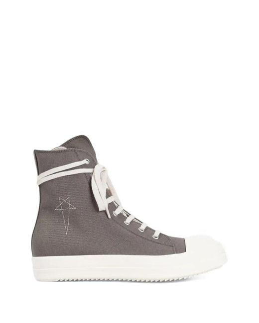 Rick Owens Brown Pentagram Embroidered Ramones Sneakers
