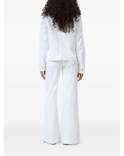Closed White Button-Down Chest-Pocket Jacket