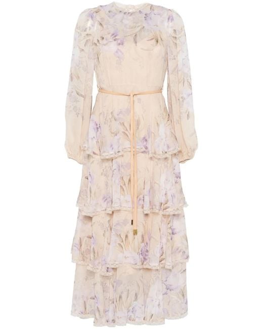 Zimmermann Natural Eden Lace Edge Midi Dress