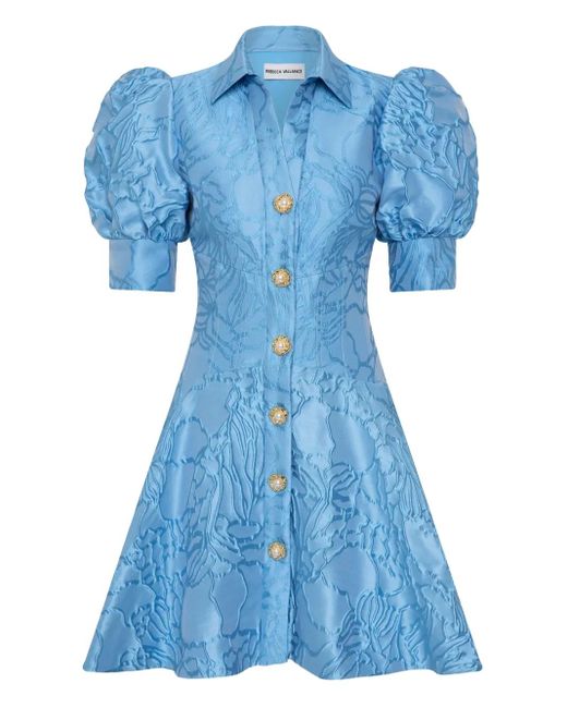 Robe Courte À Manches Bouffantes Rebecca Vallance en coloris Blue