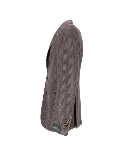 Brando Gray Herringbone-Pattern Blazer for men