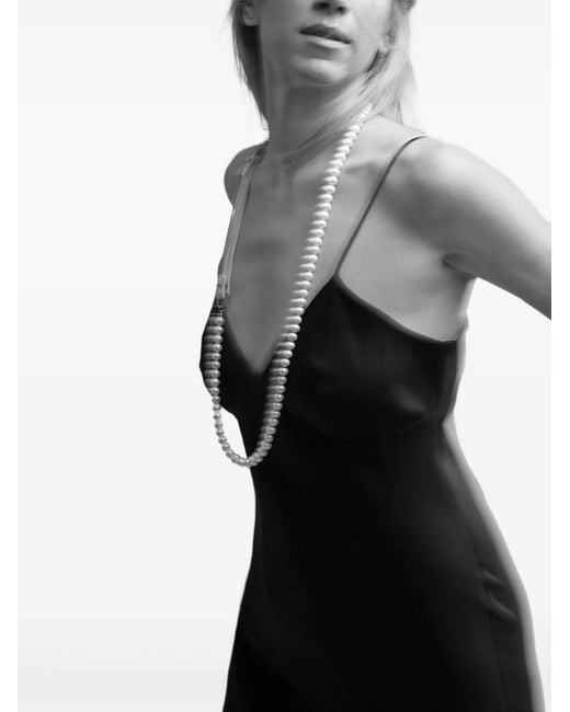 Elle Macpherson White Pearl Leather Necklace