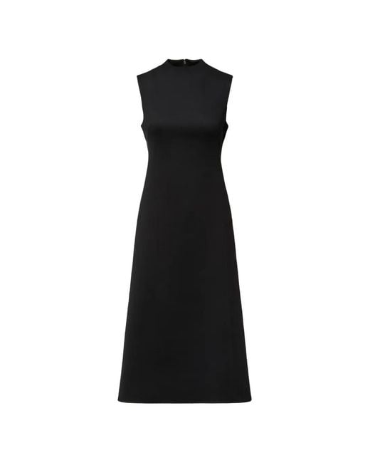 Calvin Klein Black Sleeveless Mock-Neck Midi Dress