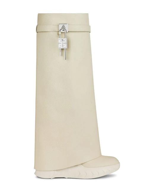 Givenchy White Shark Lock Biker Boots 120Mm