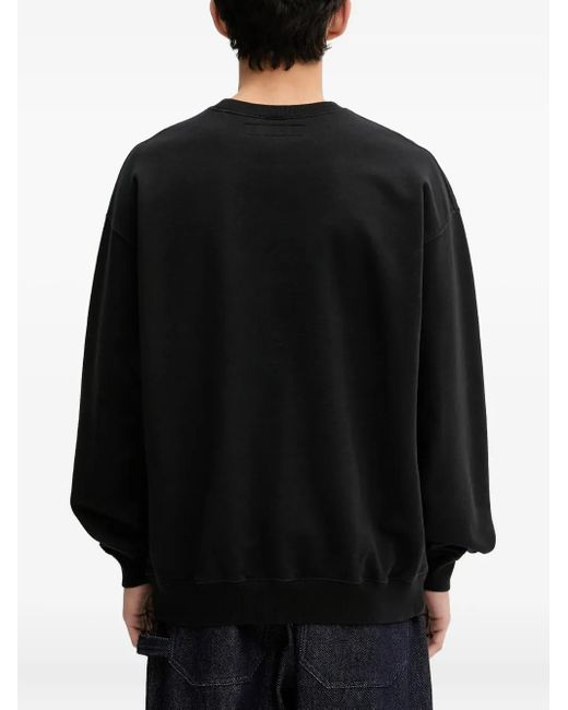 Neighborhood Black Logo-Print Crew-Neck Sweatshirt for men