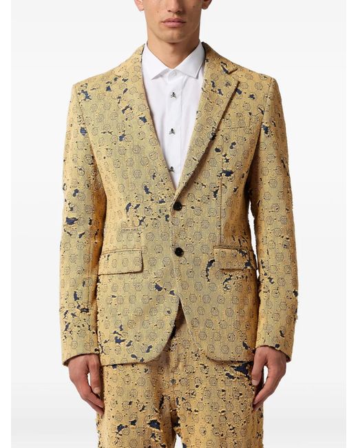 Philipp Plein Metallic Single-Breasted Blazer for men