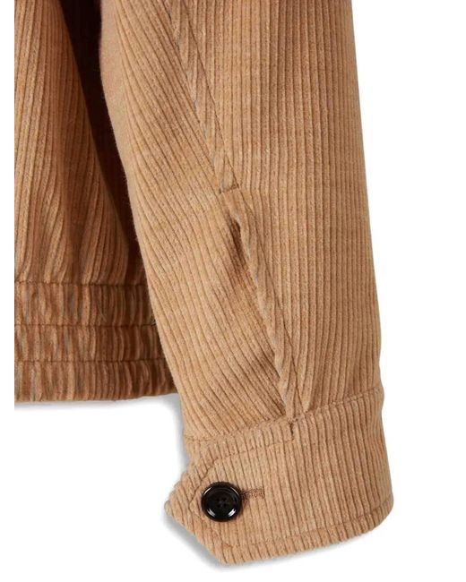 Lardini Brown Corduroy Zip-Up Jacket for men