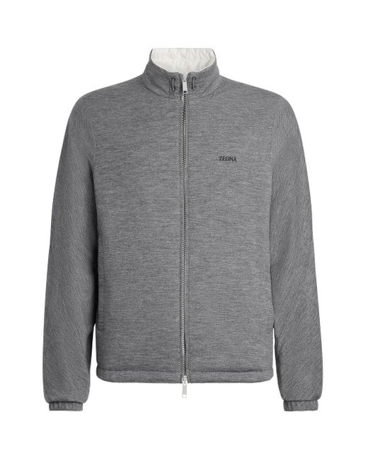 Zegna White Reversible Zip-Up Blouson for men
