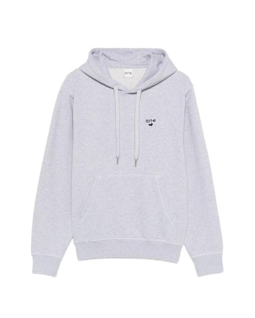 Arte' White Heart Logo Hoodie