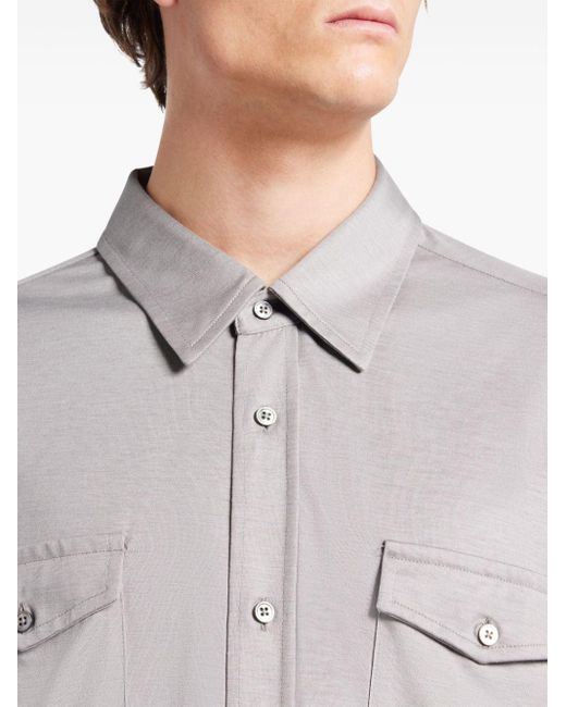 Tom Ford White Button-up Silk-cotton Shirt for men