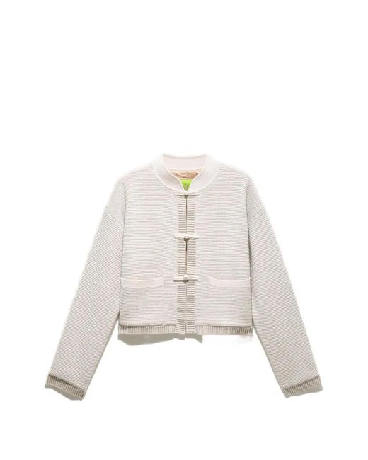 Shanghai Tang White Cashmere Cardigan