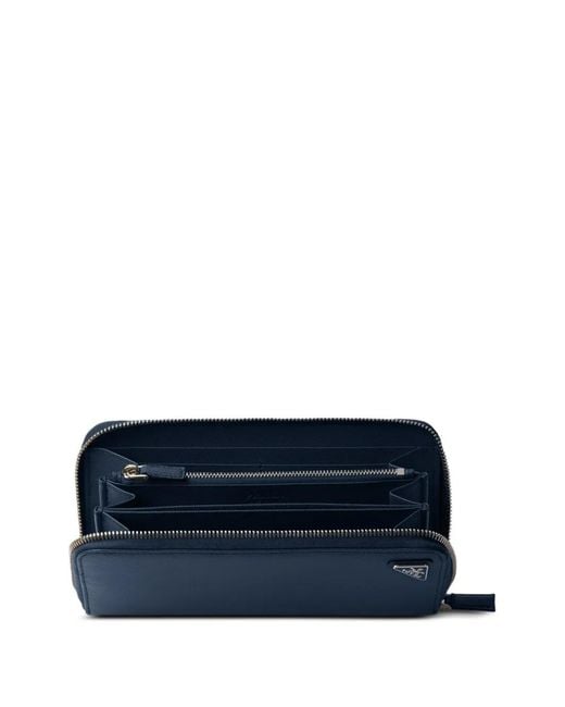 Prada Blue Zip-Fastening Logo-Detail Wallet for men