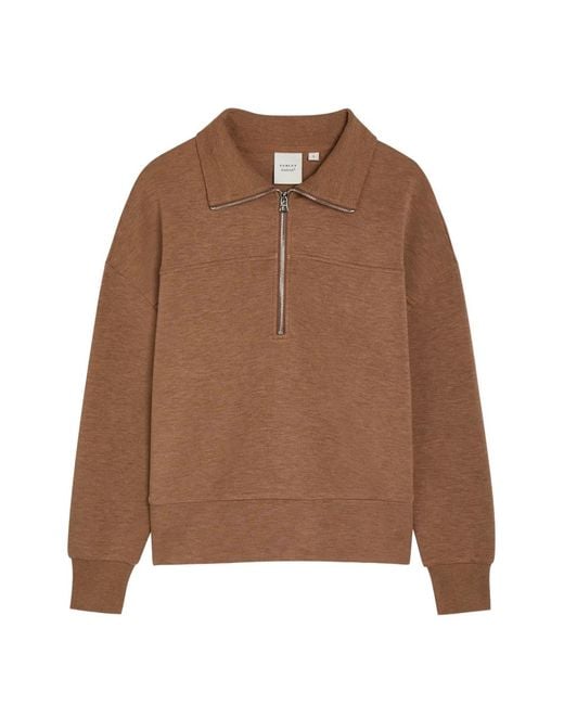 Varley Brown Kayleigh Half-Zip Top