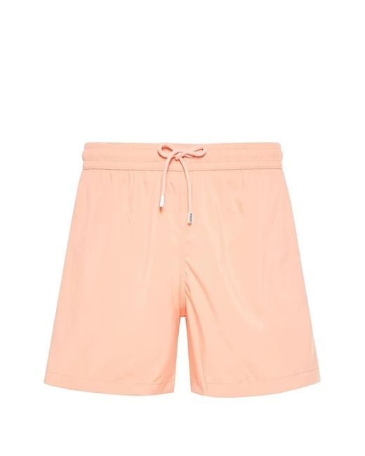 Fedeli Pink Patch-Pocket Beach Shorts for men