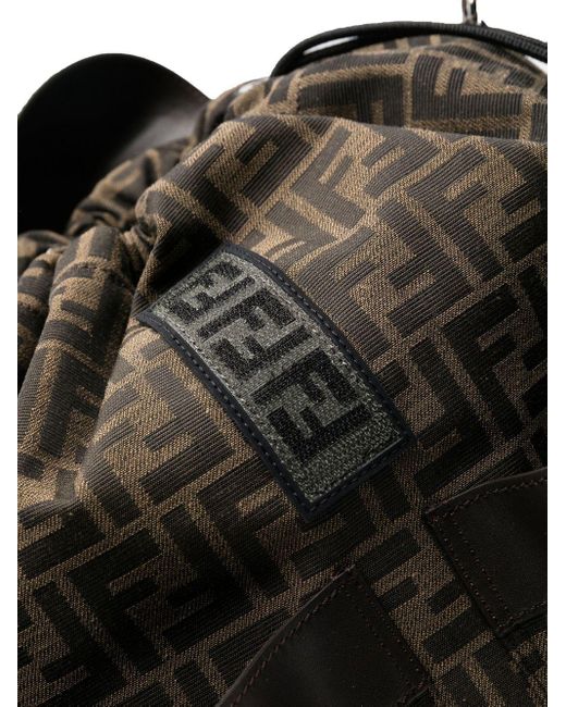 Fendi Black Monogram Pattern Backpack for men