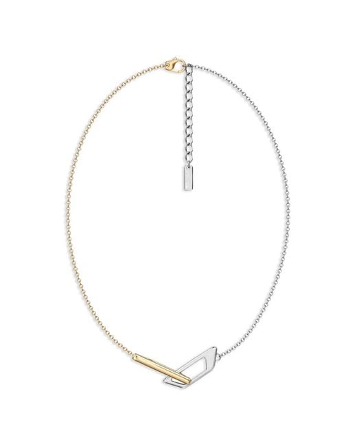DIESEL White D-Component Chain Necklace