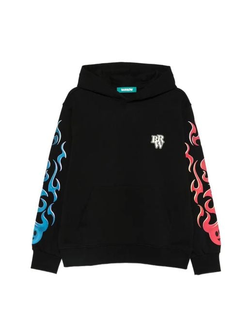 Barrow Black Flame Graphic Hoodie for men