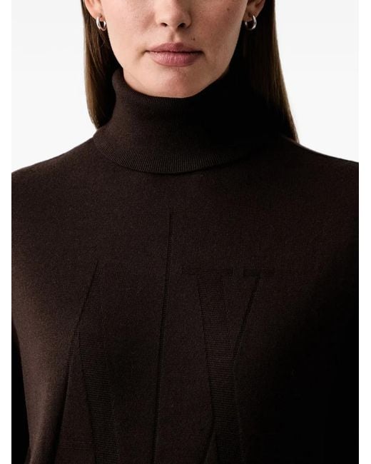 ARMANI EXCHANGE Black Logo-Intarsia Roll-Neck Sweater
