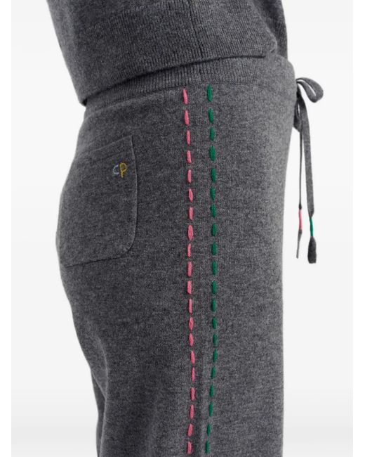 Chinti & Parker Gray Peanuts Wide-Leg Track Pants