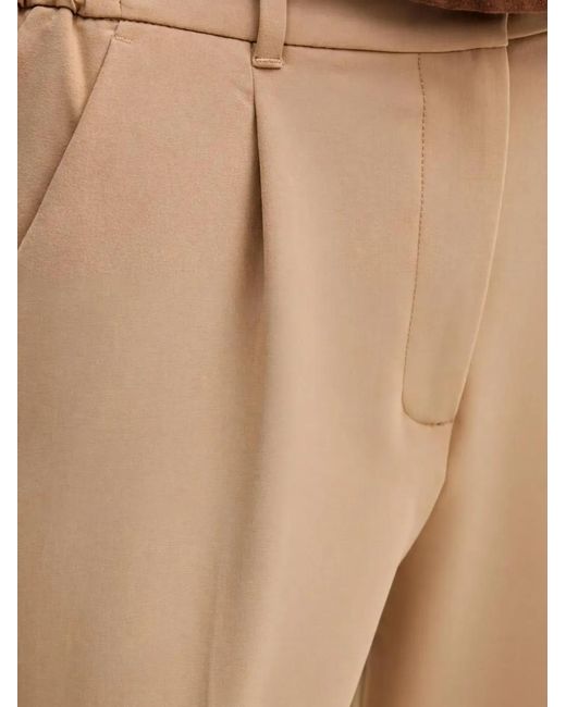 Sisley Natural Pleated Belt-Loop Trousers