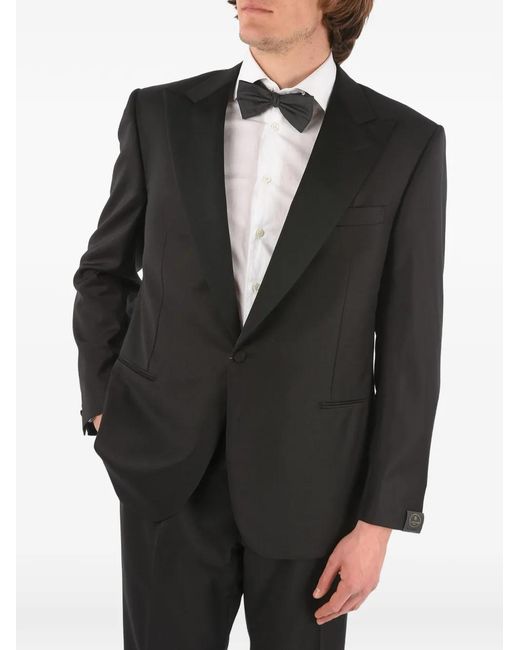 Corneliani Black Single-Breasted Wool Suit for men