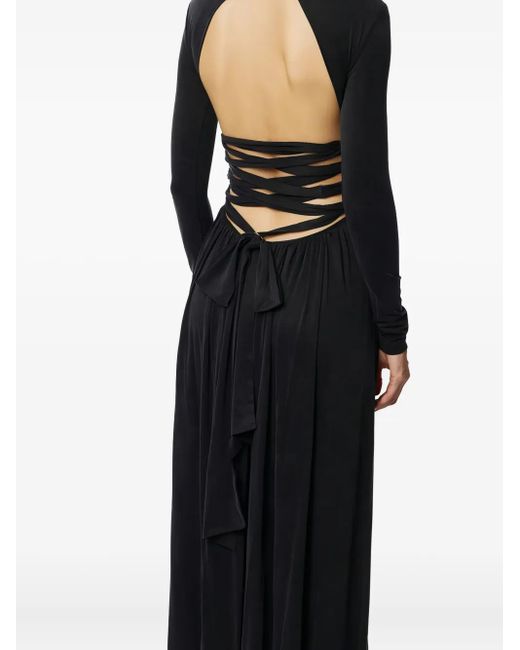 Elisabetta Franchi Black Drapiertes Carpet Kleid