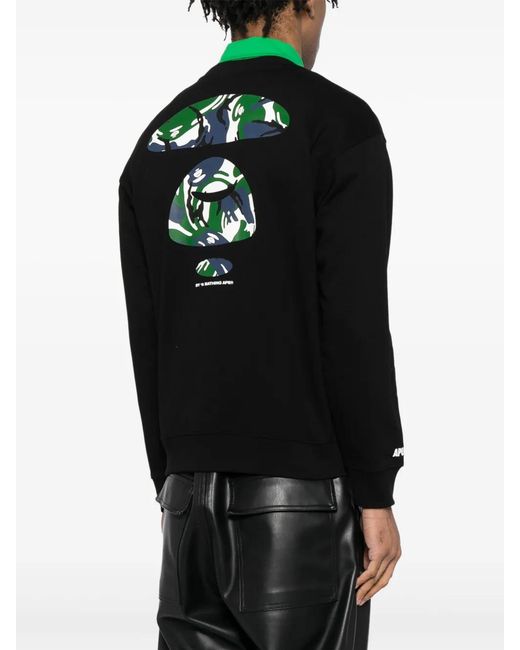 Sudadera con cuello redondo y logo Aape By A Bathing Ape de hombre de color Black