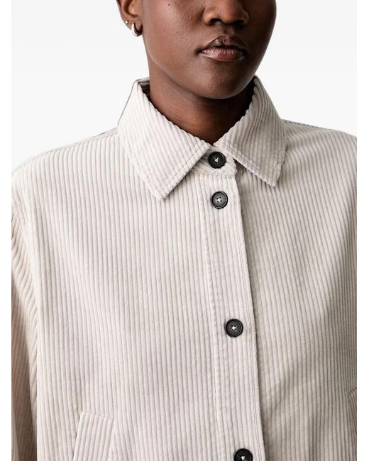 Marc O' Polo Gray Corduroy-Texture Button-Front Jacket
