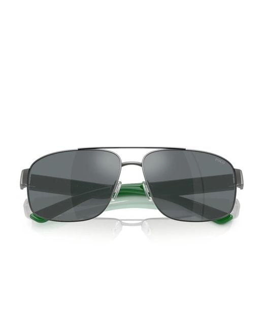 Polo Ralph Lauren Gray Pilot-Frame Sunglasses