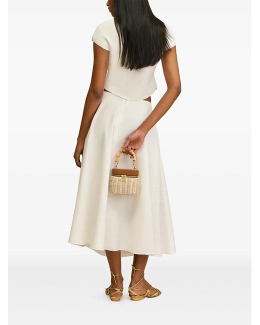 Cult Gaia Natural Ely A-Line Midi Skirt