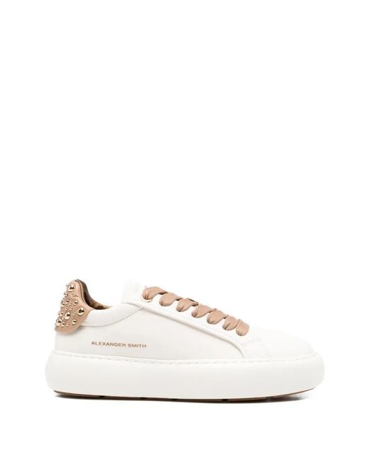 Alexander Smith White Soho Leather Sneakers