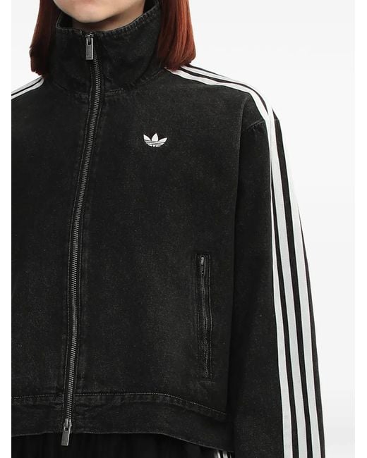 Adidas Black Zip-Up Denim Jacket