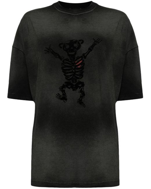 we11done Black Bolt Teddy Crew-neck T-shirt
