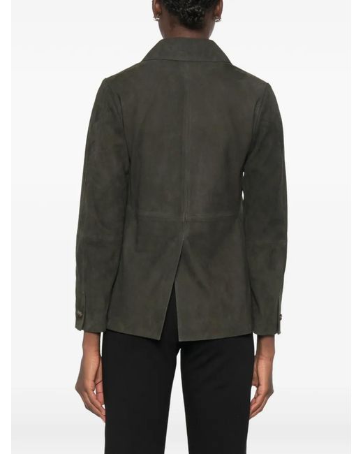 Vince Green Button-Up Suede Jacket