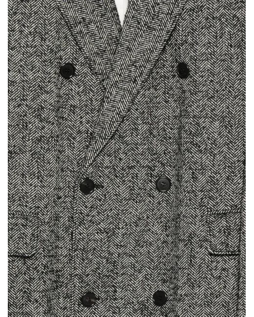 Lanvin Gray Manteau À Boutonnière Croisée for men